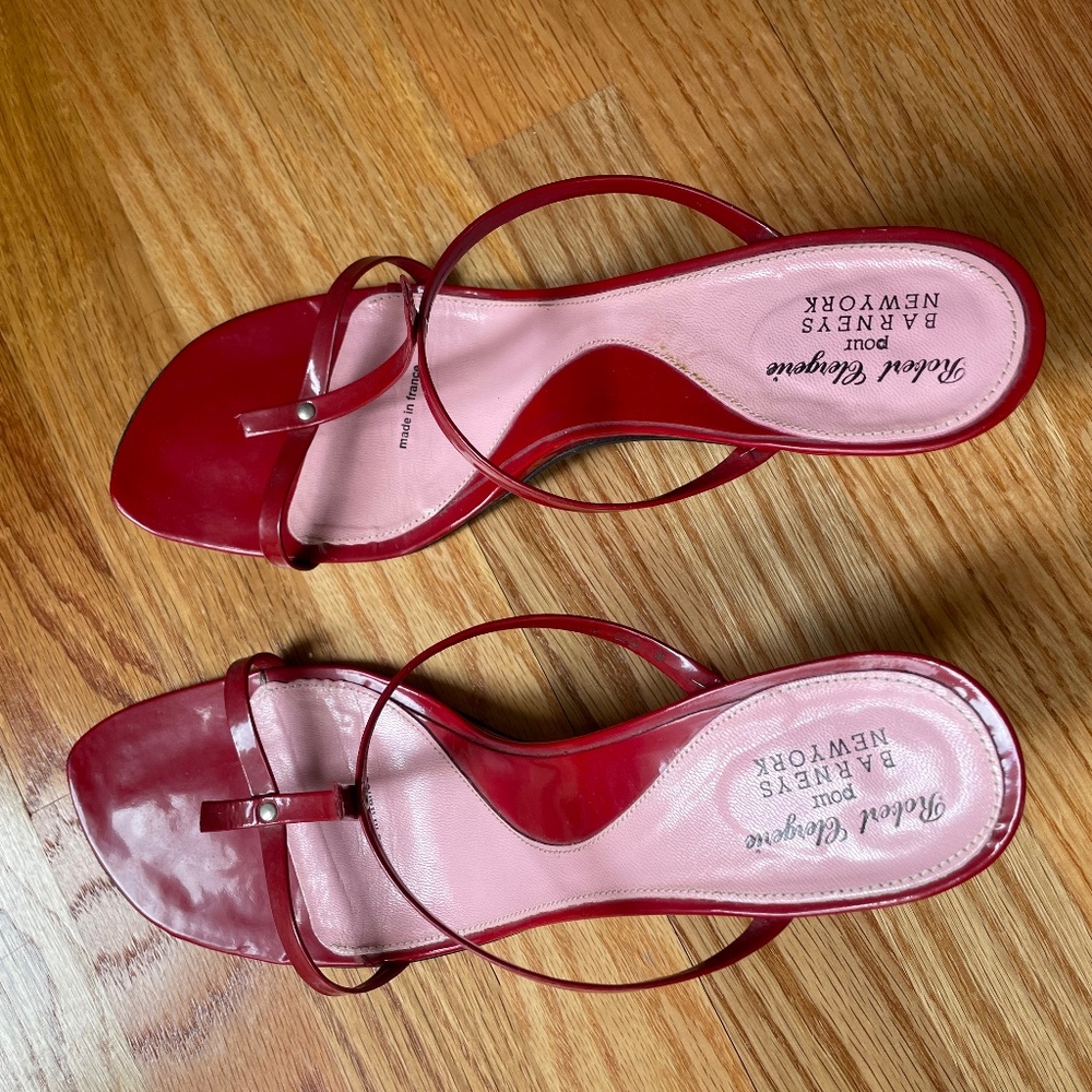 Robert Clergerie pour Barney's New York Red High Heel Sandal - Picture 1 of 6